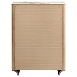 Leanne 5-drawer Sinter Stone Top Chest of Drawers Light Oak