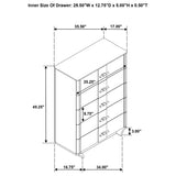 Leanne 5-drawer Sinter Stone Top Chest of Drawers Light Oak