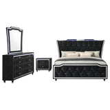 Lorient 5-Piece Eastern King Bedroom Set Black