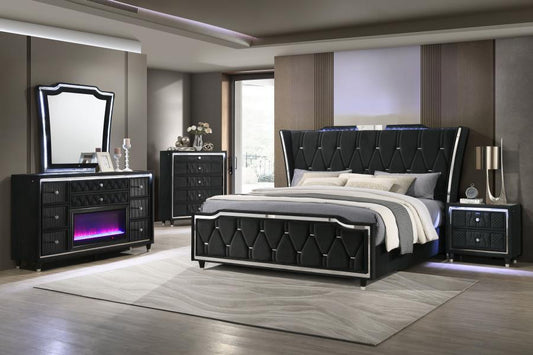 Lorient 5-Piece Queen Bedroom Set Black