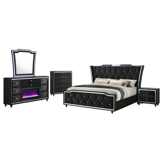 Lorient 5-Piece Queen Bedroom Set Black