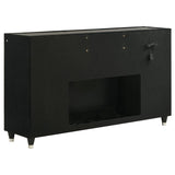 Lorient 8-Drawer LED Bedroom Flame Box Dresser Black