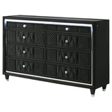 Lorient 8-Drawer LED Bedroom Dresser Cabinet Black