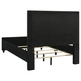 Ravenne Velvet Upholstered Queen LED Panel Bed Black