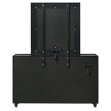 Ravenne 8-drawer Velvet Upholstered LED Dresser and Mirror Black
