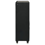 Ravenne 5-drawer Velvet Upholstered LED Chest of Drawers Black