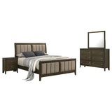 Wilkes 4-Piece Eastern King Bedroom Set with Upholstered Bed Dark Cocoa