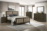Wilkes 5-Piece Eastern King Bedroom Set with Upholstered Bed Dark Cocoa