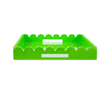 Rectangular Scalloped Riviera Tray - Green