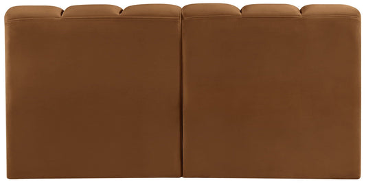 Arc - Velvet 2 Pieces Modular Sofa - Saddle