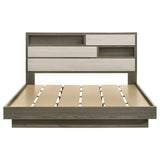Fenwick Eastern King Bed Bookcase Headboard Grey Oak