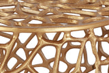 Priya Contemporary Aluminum End Table with Intricate Scrollwork Design for Modern Living Spaces