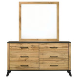 Kaywood 6-drawer Dresser and Mirror Natural Pine