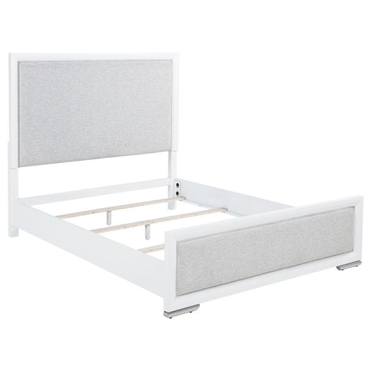 Gracemont 57-Inch Queen Panel Bed Grey and White