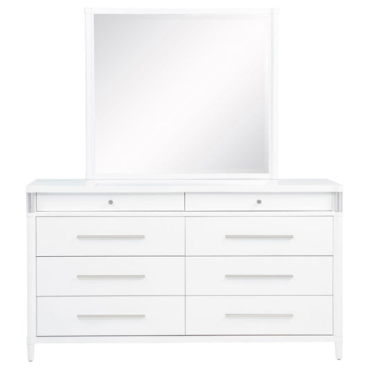 Gracemont 8-Drawer Bedroom Dresser with Mirror White