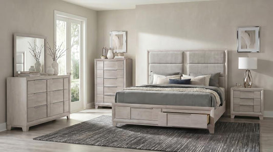 Farre 5-Piece Queen Bedroom Set Washed Grey