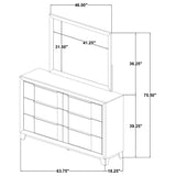 Farre 6-Drawer Dresser with Mirror Washed Grey