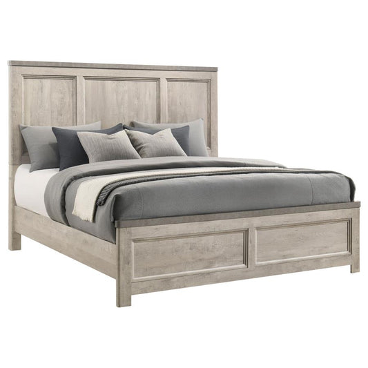 Nevado Farmhouse Eastern King Panel Bed Grey and Weathered Taupe