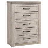 Nevado 5-Piece Eastern King Panel Bedroom Set Grey and Weathered Taupe