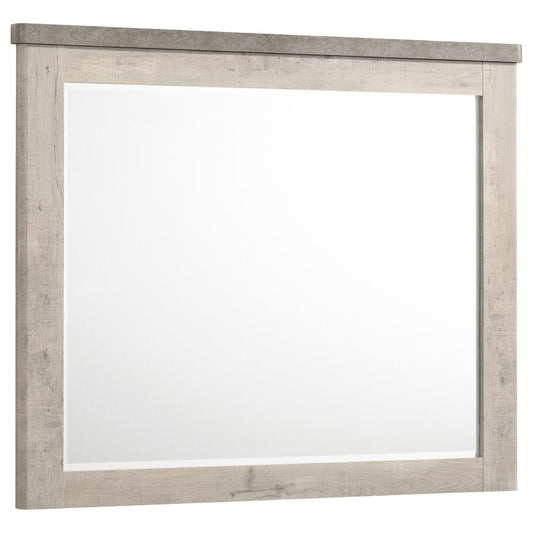 Nevado Farmhouse Beveled Dresser Mirror Grey and Weathered Taupe