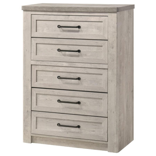 Nevado Farmhouse 5-Drawer Chest Grey and Weathered Taupe
