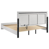 Viana Touch-Control LED Eastern King Platform Bed White High Gloss