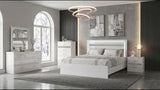 Viana 5-Piece Touch-Control LED Queen Bedroom Set White High Gloss