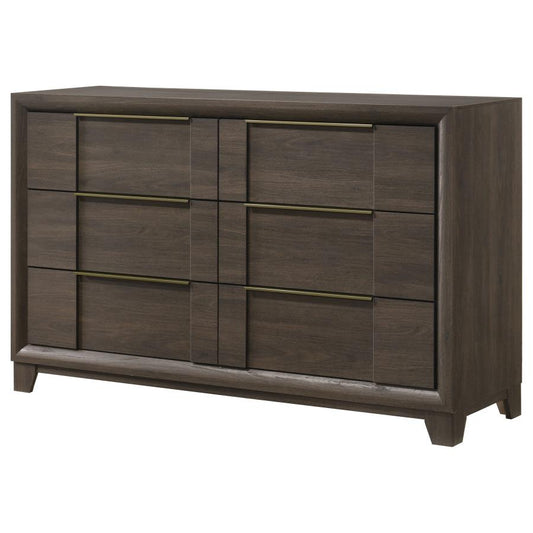 Farre 6-Drawer Dresser Dark Brown
