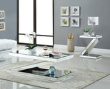 Zee Glass Mirrored End Table with Unique Z Shape Design - Stylish & Contemporary Living Room Accent