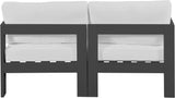 Nizuc - Outdoor Patio 2 Seat Modular Sofa With Gray Frame