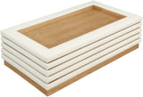 Rory Coffee Table - Contemporary Design with Natural Oak Veneer and Stylish Vegan Leather Accents
