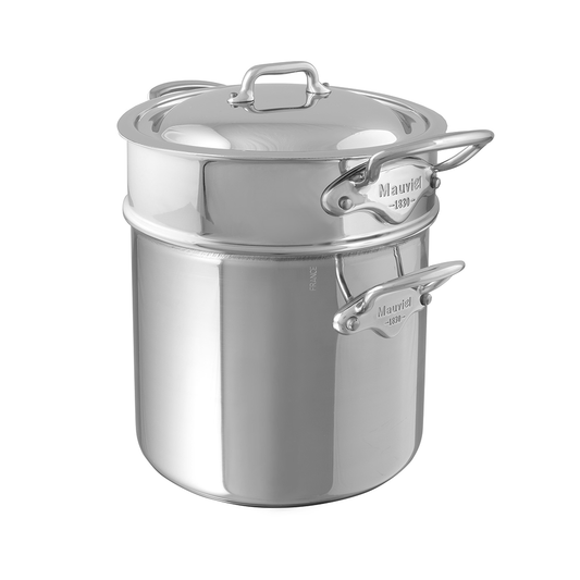 Mauviel Stainless Steel 3-Piece Pasta Set With 9.7-qt Stock Pot & Insert