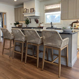 PURPLE LEAF Modern Bar Stools Aluminum Bar Stool with Cushion for Indoor and Outdoor, Kitchen Island