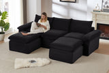 VELLO 111" 3-Seater Sofa with 2 Ottomans