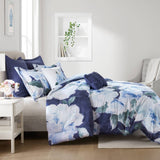 7-Piece Modern Farmhouse Comforter Set, Blue