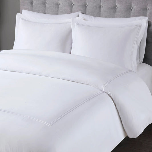 Cotton Sateen Luxury Comforter/Duvet Cover Set, White