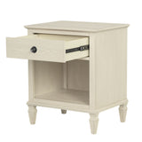 European Country Style Farmhouse Classic Nightstand, Cream