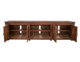 4 Door 93" TV Stand - Parota Wood TV Console