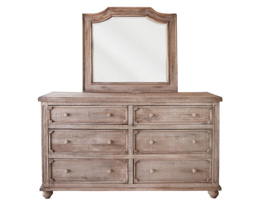 Aruba Mirror - Sustainable Mango Wood with Drift Sand Finish