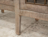 4 Door Mandala Console - Pine Wood Glass Door Cabinet