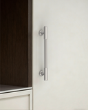 DESIGN2304 Brushed Satin Nickel Cabinet Pulls | Modern Retro Reeded Bar Handles for Kitchen Drawers,  5"