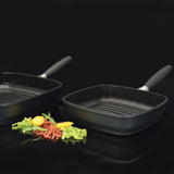 BergHOFF Scala 9.5" Nonstick Square Grill Pan, Cast Aluminum, Removeable Handle