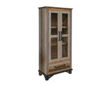 1 Drawer 2 Doors Cabinet - Loft Brown Pine Wood Collection