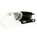 BergHOFF GEM 11" Non-stick Saute Pan 4.6Qt., Detachable Handle, Black, Glass Lid