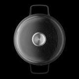 BergHOFF GEM 8" Non-stick Stockpot 3Qt., Black, Glass Lid