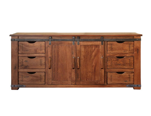 6 Drawer 2 Door 70" TV Stand - Parota Wood Collection