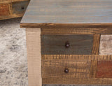 8 Drawers & Lift Top Cocktail Table | Rustic Antique Multicolor
