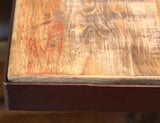 Iron Base Dining Table - Rustic Antique Multicolor Pine Wood
