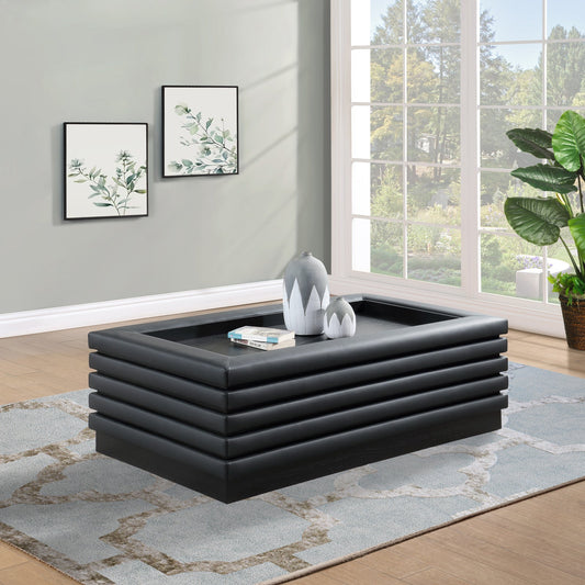 Rory Coffee Table - Contemporary Design with Stylish Oak Veneer and Soft Vegan Leather Accents