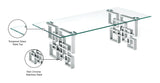 Alexis Modern Chrome Coffee Table with Glass Top - Stylish Geometric Design for Contemporary Living Spaces